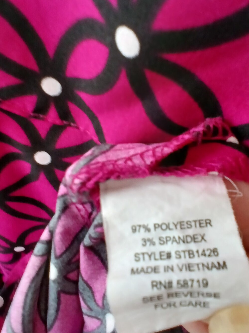 Notations Woman 2X Magenta and Black Geometric Blouse Office Church Casual - Picture 4 of 6